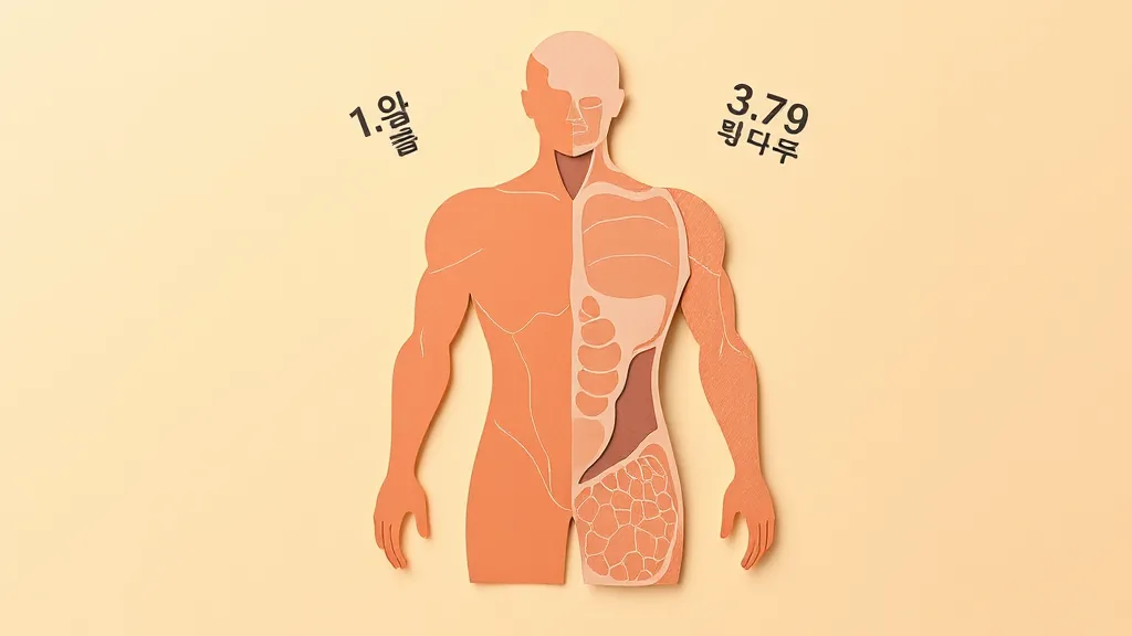 근육과 지방의 칼로리 소비 차이를 보여주는 종이공예 비교 도표