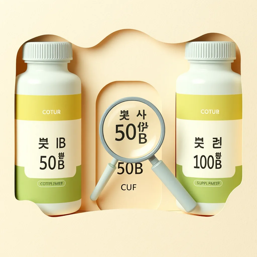 CFU 숫자별 유산균 병 비교 이미지