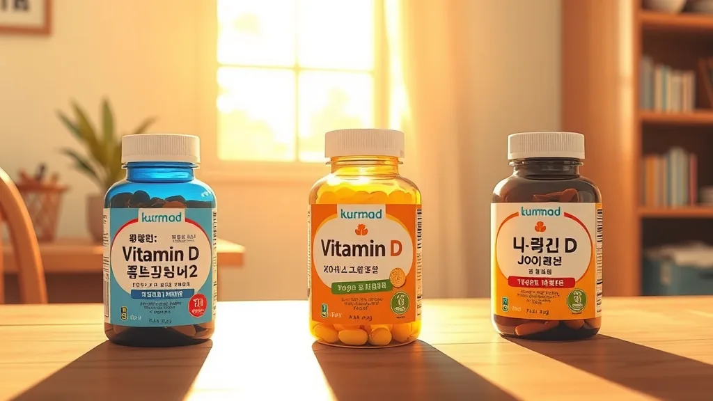 Three supplement bottles on wooden table