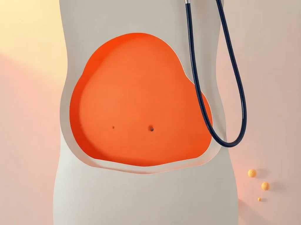 복부 지방 단면과 목 피부 변화를 표현한 건강 검진 일러스트