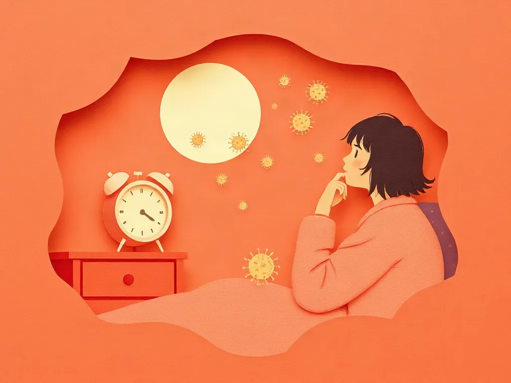 밤에 시계를 보는 사람 일러스트