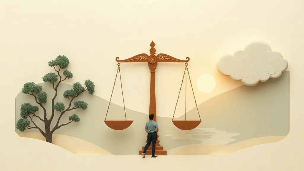 몸과 마음의 균형을 저울에 담아 그린 포근한 일러스트