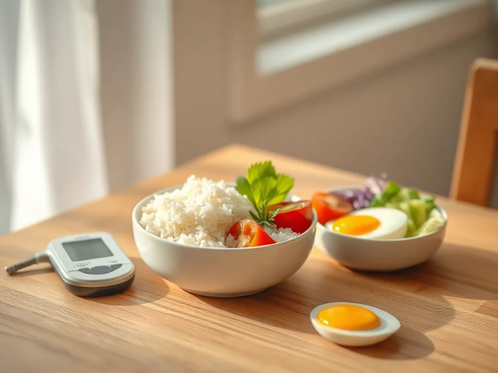 식후 혈당 스파이크 예방, 채소와 단백질이 함께 있는 아침식사