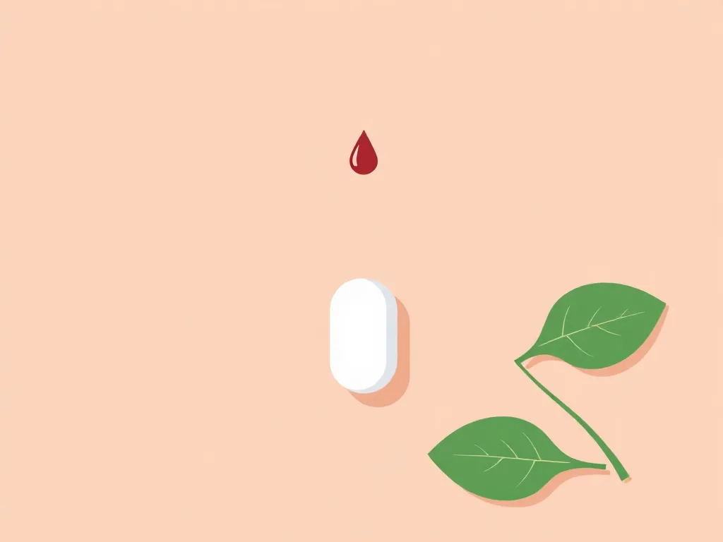 철분 보충제와 시금치 파스텔 일러스트