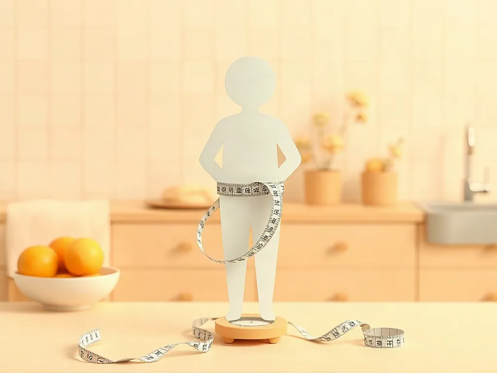 허리둘레를 재는 모습의 썸네일 일러스트